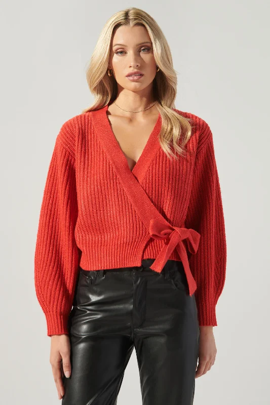 Carsyn Cropped Wrap Sweater Top