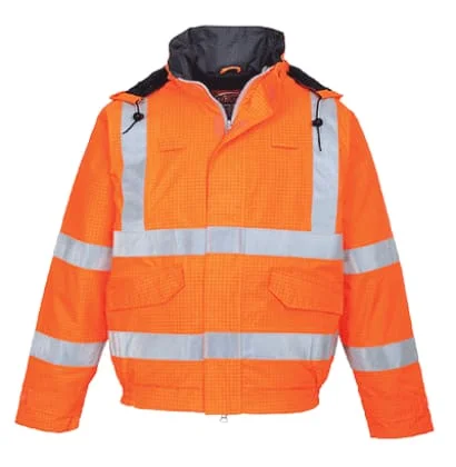 Bizflame FRAS Hi Vis Flame Retardant Anti Static Waterproof Bomber Jacket - S773