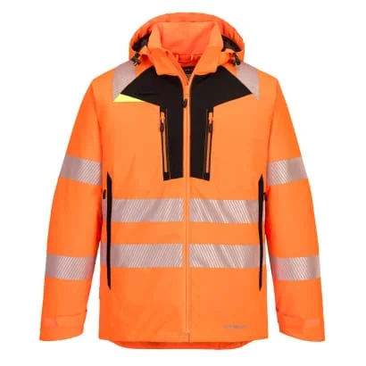 Portwest DX4 Hi Vis Winter Warm Fleece Lined Waterproof Work Jacket RIS 3279 -DX461 for Enhanced Visibility and Comfort