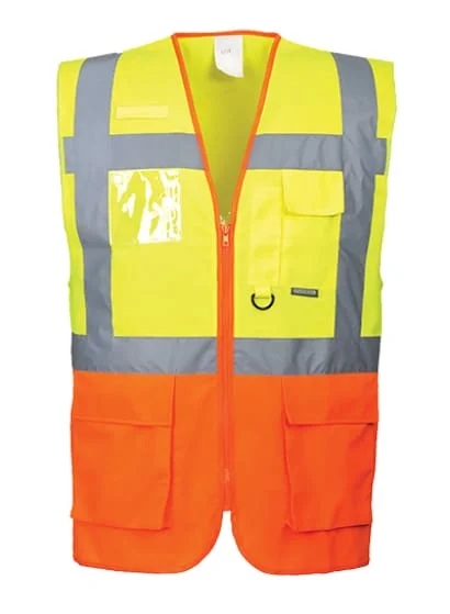 Portwest Hi Viz Prague Zipped Executive 2 tone Vest - S376