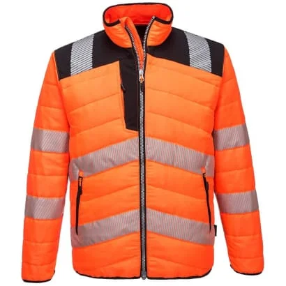 PW3 Segmented Hi-Vis Padded Baffle Jacket Quilted Portwest RIS 3279-PW371