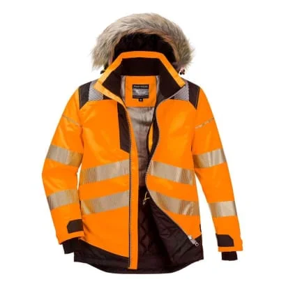 PW3 Hi Vis Winter Warm waterproof Parka Jacket RIS3279 Portwest PW369