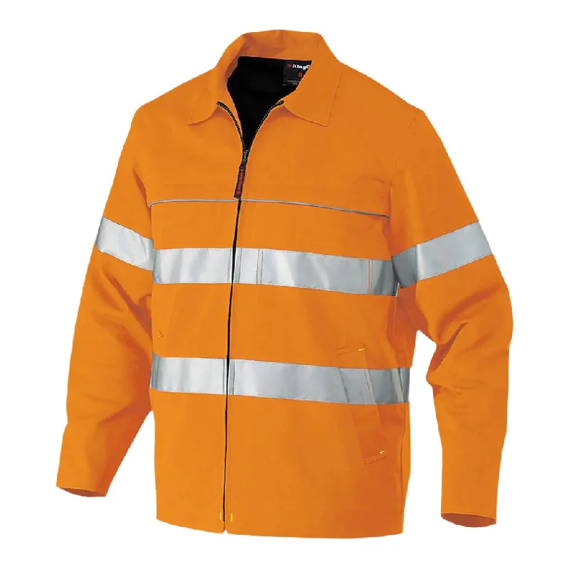 King Gee Hi-Vis Reflective Nano-tex Cotton Drill Work Jacket (K55805)