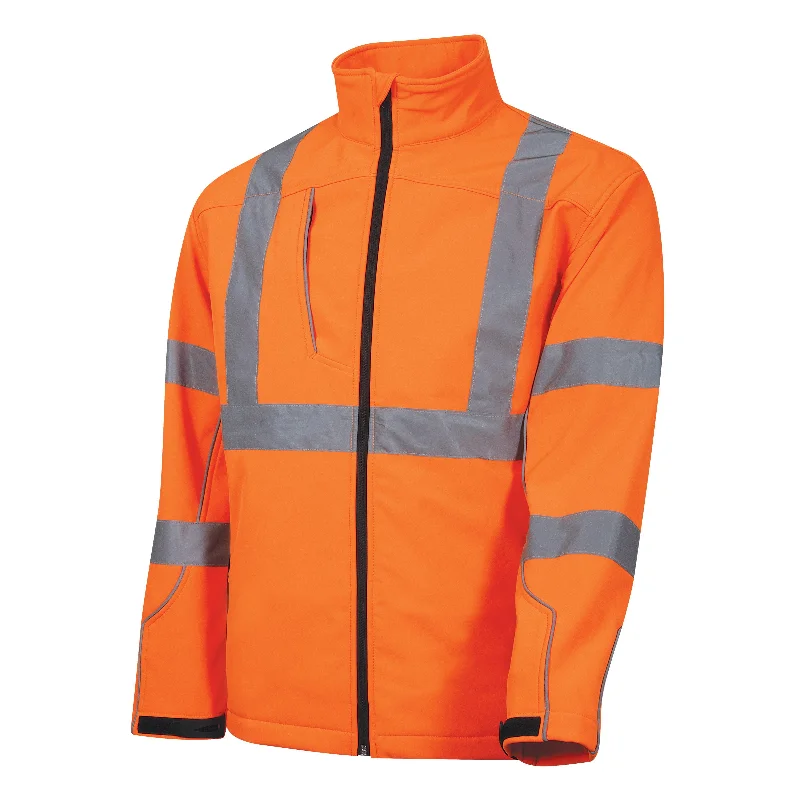 Tru Workwear Hi Vis Orange Soft Shell Jacket c/w Reflective Tape TJ1960T5