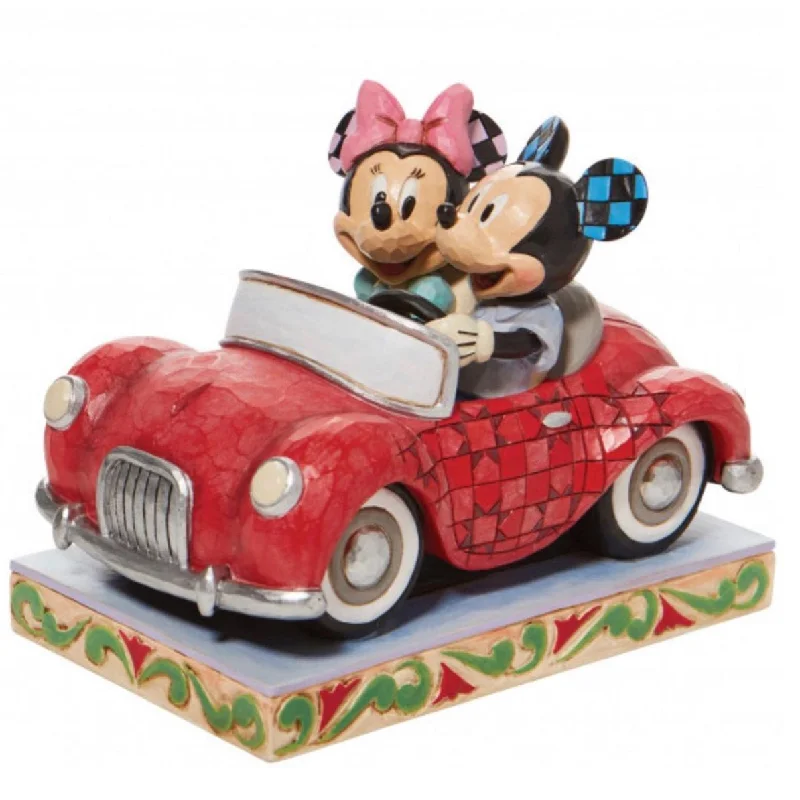 Disney Jim Mickey and Minnie in Red Car Cruise in Style Hallmark Exclusive Figurine