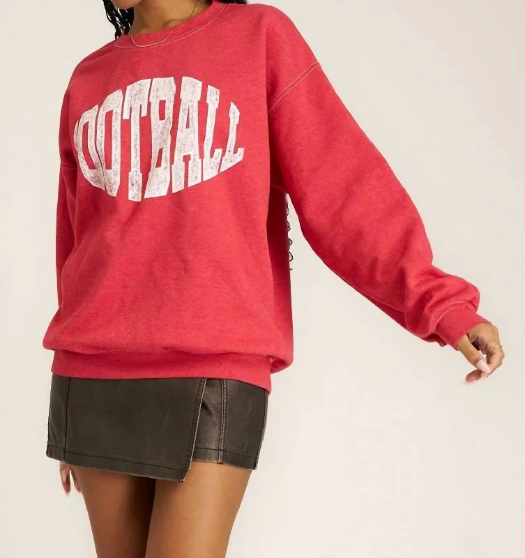 Football Sweatshirt In Red Dahlia