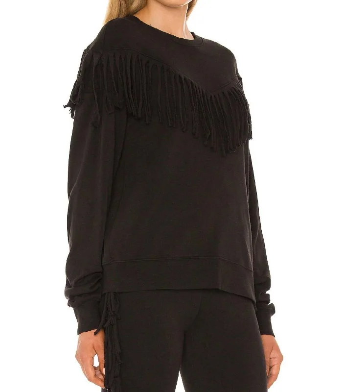 Fringe Sweatshirt In Black