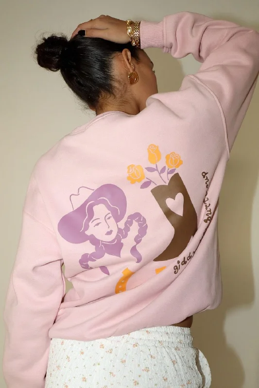 Giddy Up Buttercup Light Pink Sweatshirt