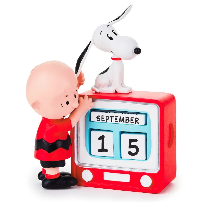 Hallmark Peanuts® Charlie Brown and Snoopy Perpetual Calendar TV Set Figurine