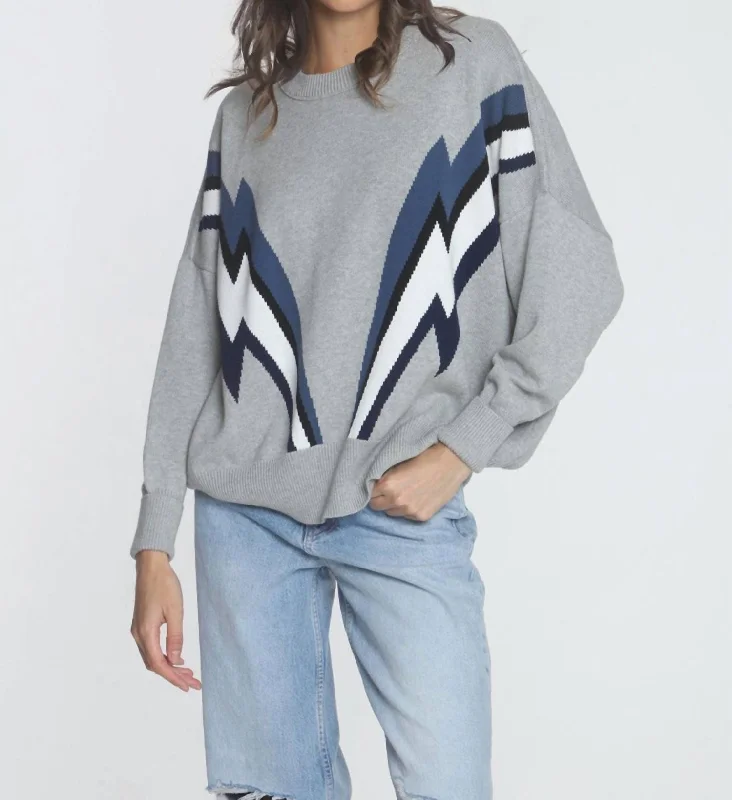 Retro Sweatshirt In Fog Bolt Multi