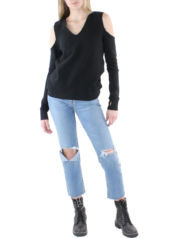 Womens Cut Out Destroyed Sweatshirt