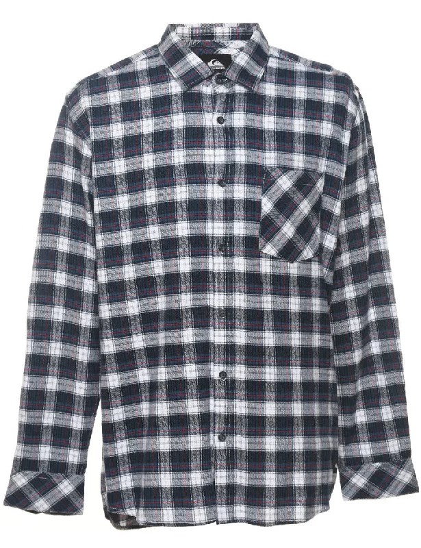 Long Sleeved Checked Shirt - L