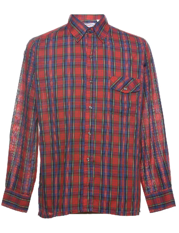 Long Sleeved Checked Shirt - M