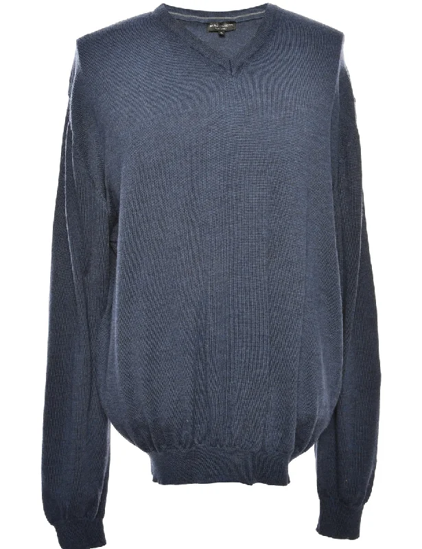 Long Sleeved Navy Jumper - XL