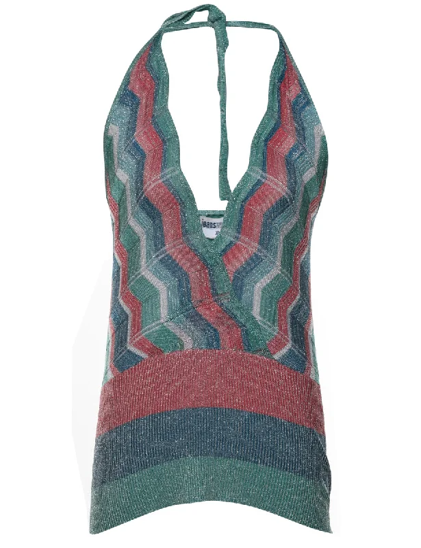 Lurex Thread Pattern Multi-Colour Knit Top - XL