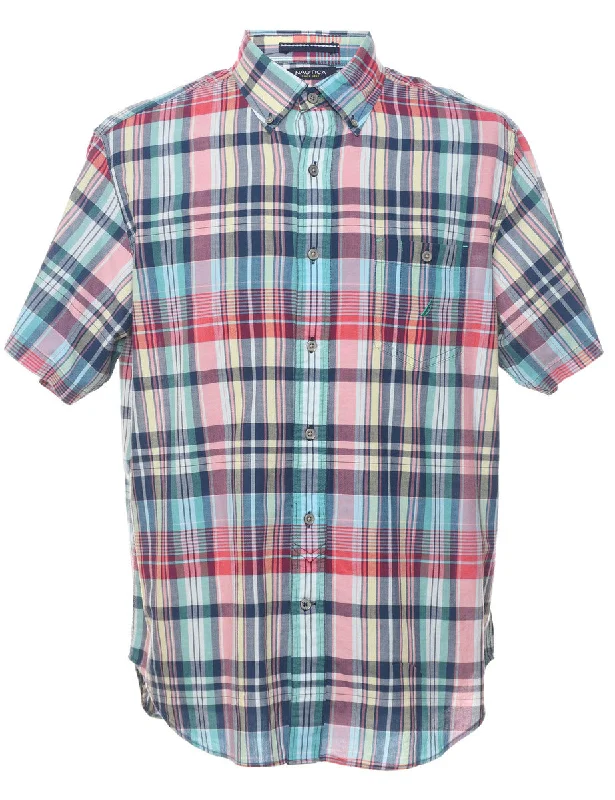 Nautica Checked Short-Sleeve Multi-Colour Shirt - L