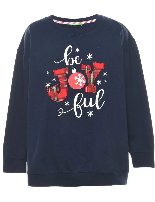 Navy Christmas Sweatshirt - L