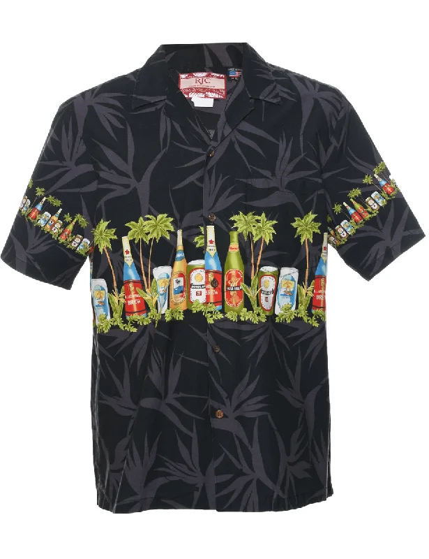 Novelty Print Hawaiian Shirt - L