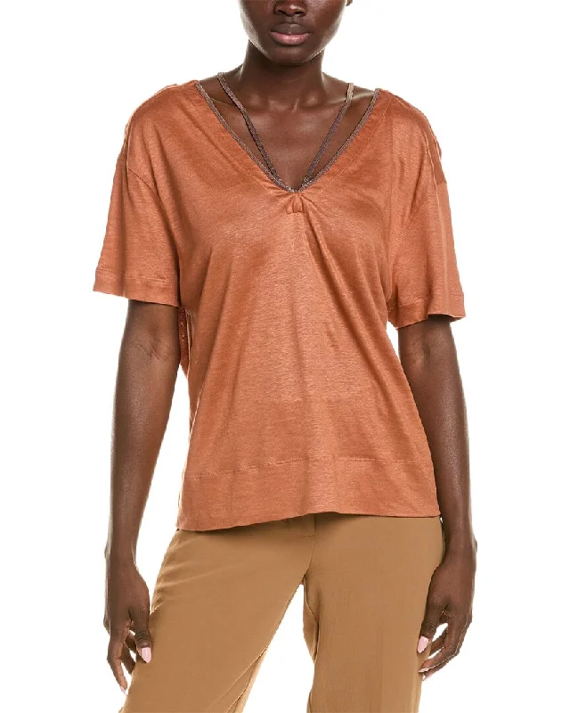 Brunello Cucinelli Linen & Silk-Blend T-Shirt