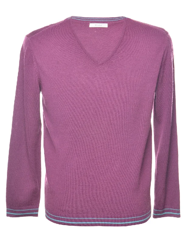 Purple Long-Sleeved Jumper - M