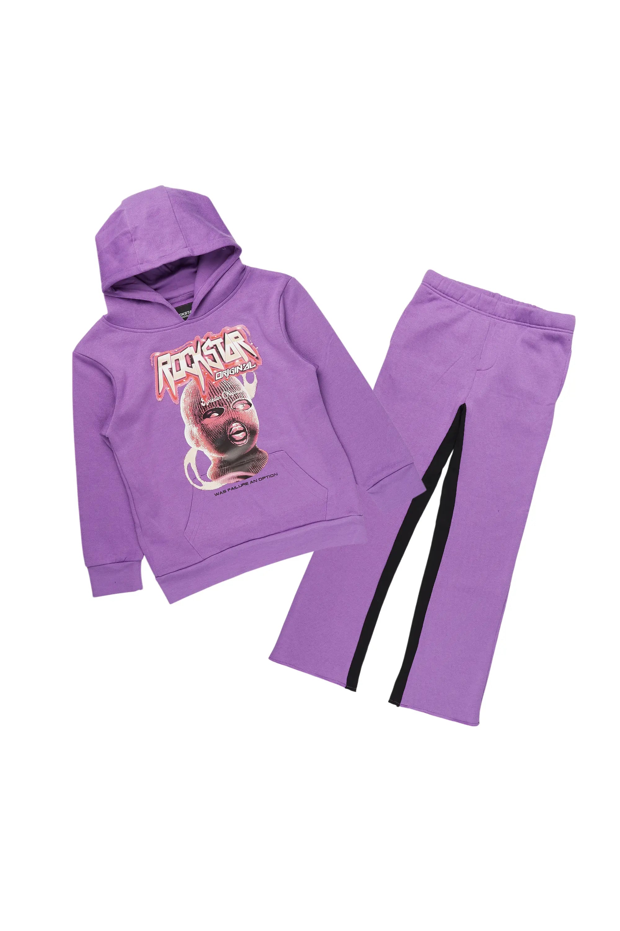 Boys Tonio Purple Baggy Stacked Track Set