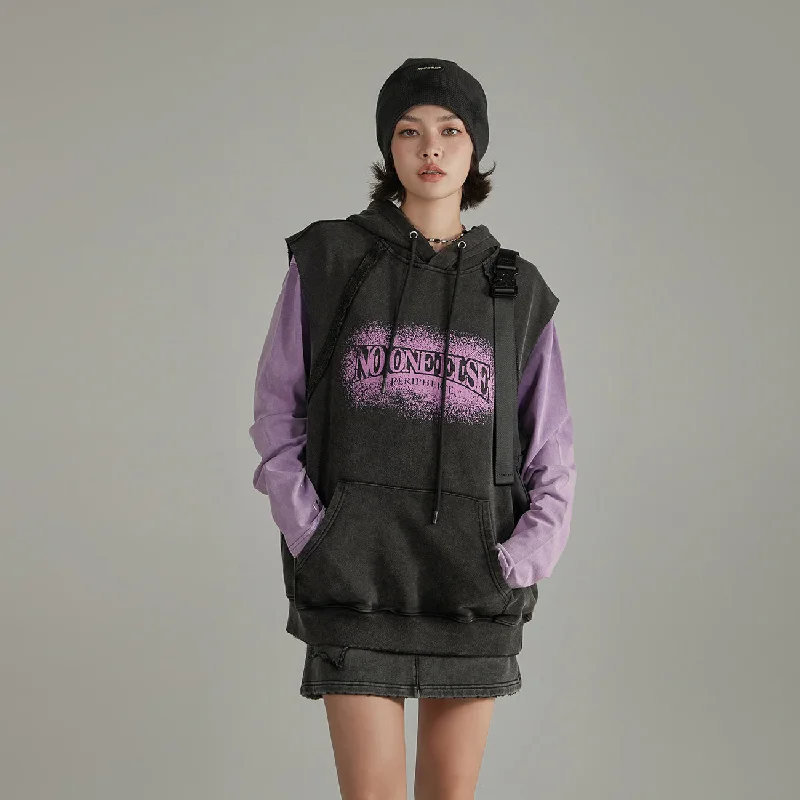 Logo Loose Fit Hooded Vest