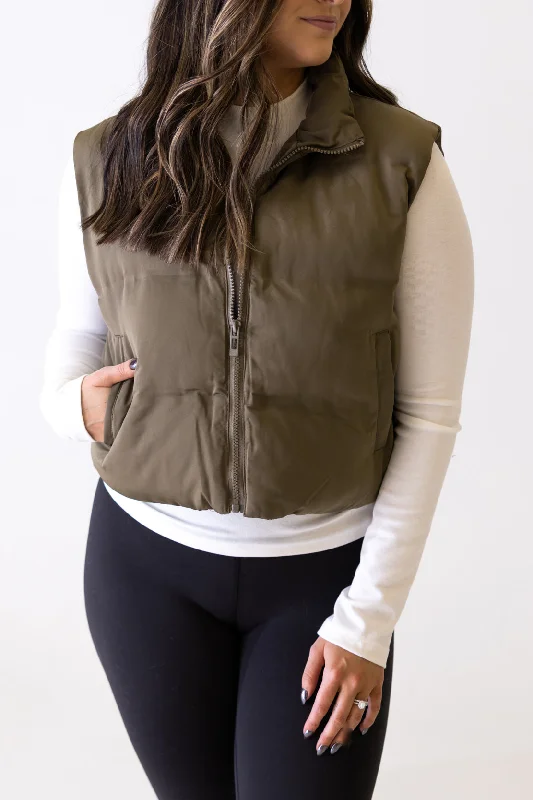 Issey Puffer Vest | Antique Bronze