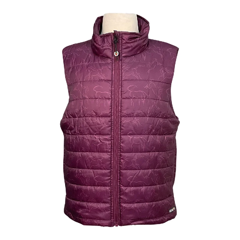 Kerrits Quilted Vest in Purple Ponies - Children's Large