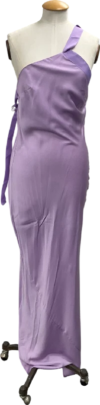 ASOS Purple One Shoulder Maxi Dress With Grosgrain Strap In Lilac UK 6