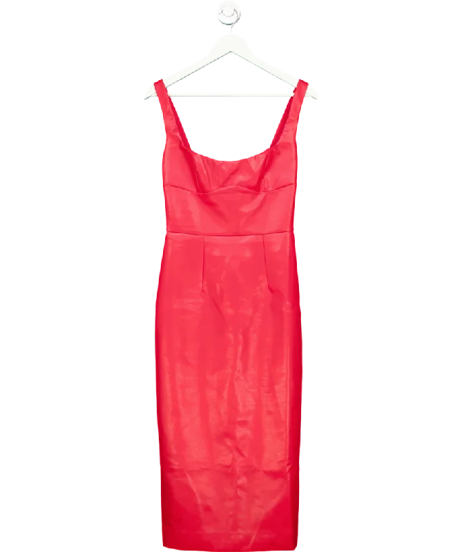 Bardot Red Kassy Faux Leather Dress UK S