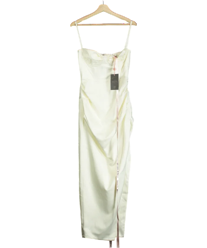 House of CB Cream Ivory Satin Corset Dress UK S