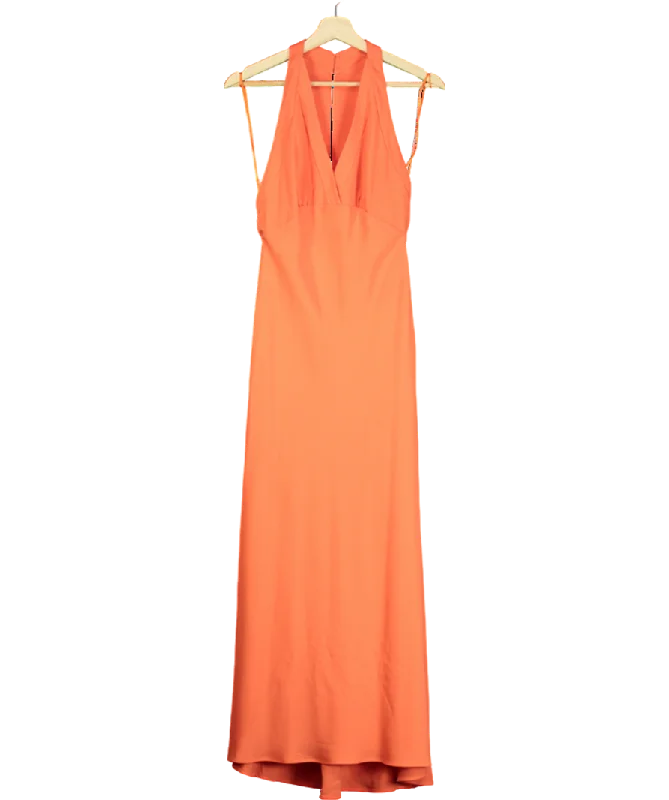 MANGO Mango Lightweight Maxi Dress In Orange UK 8