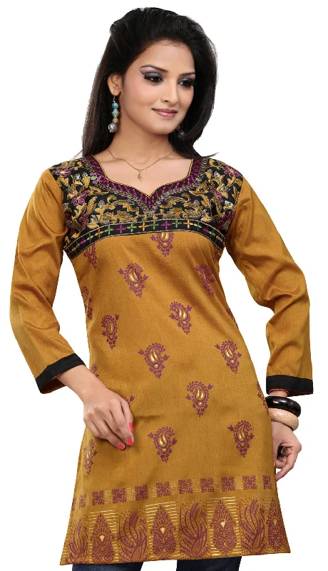 Chic Brown Indian Short Kurti for Women – Elegance and Comfort