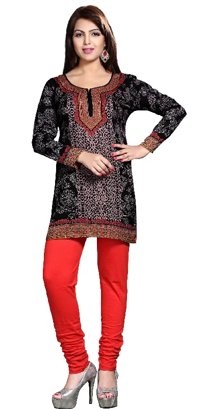 Elegant Black Indian Tunics – Stylish Short Kurti for Women