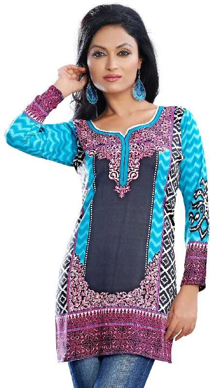 Elegant Turquoise Indian Kurtis Online – Trendy Short Kurti for Women