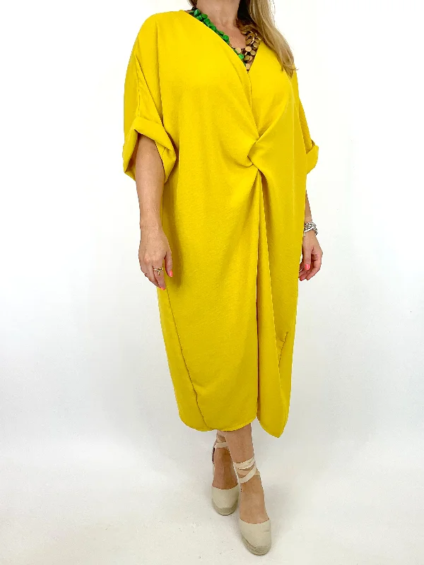 Made in Italy Lagenlook Harris Knot Tunic in Yellow. 55988