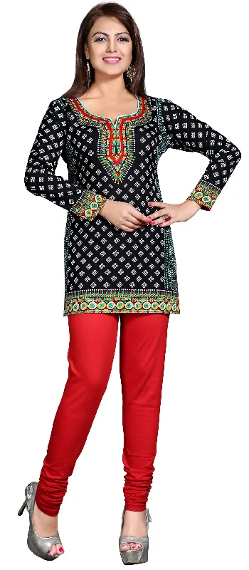 Trendy Black India Kurta Online – Stylish Short Kurti for Women