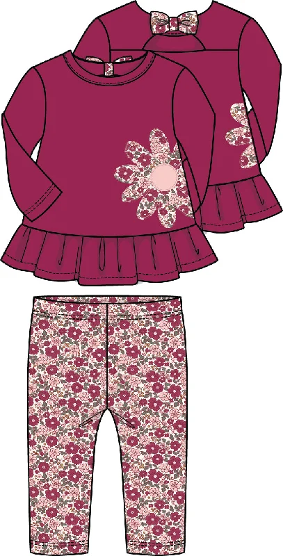 2 Piece Girls Tunic & Flower Leggings